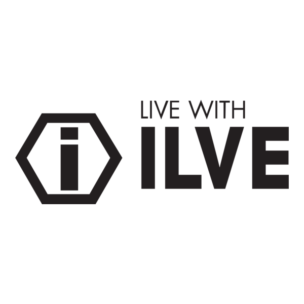Logo with a hexagon shape containing a lowercase 'i' and the text 'LIVE WITH I LIVE' next to it