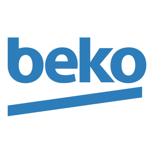 Beko logo in blue with stylized font and underline