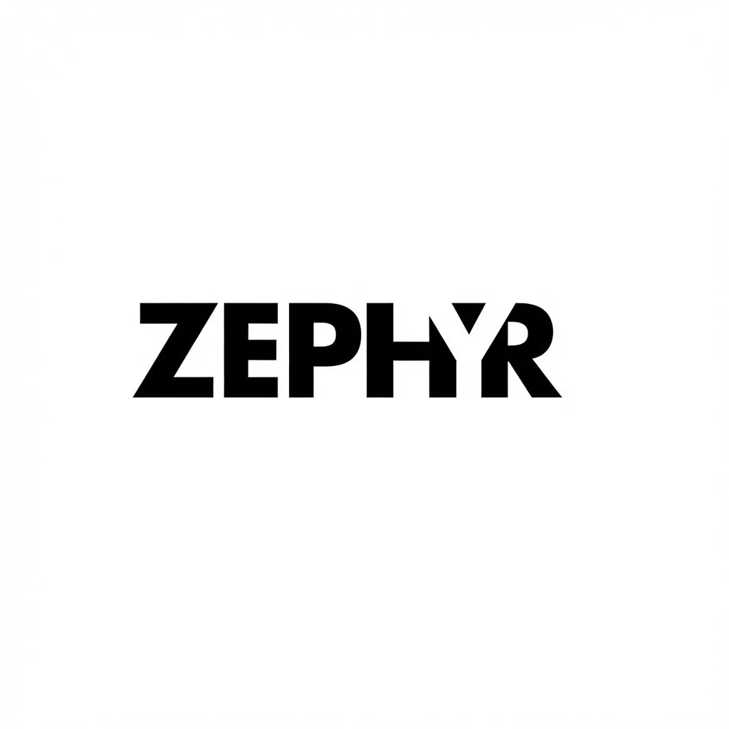 Black uppercase text that reads 'ZEPHYR' on a white background.