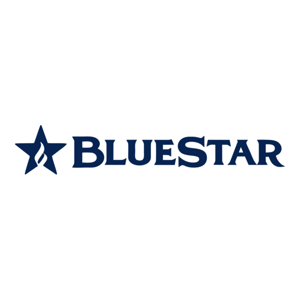 Bluestar logo with a blue star and stylized text