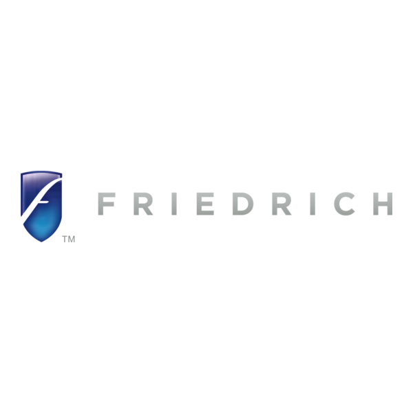 Friedrich logo with a blue shield and white stylized 'F' and the word 'FRIEDRICH' in gray letters.