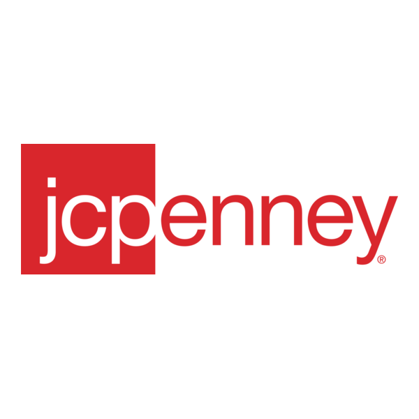 JCPenney logo with a red square background behind the lowercase white letters 'jcp' and the word 'penney' in red.