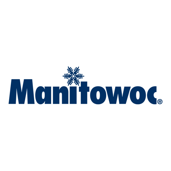 Manitowoc logo with blue text and a snowflake symbol above the 'i'.