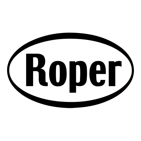 Black and white logo with the word 'Roper' inside an oval shape.