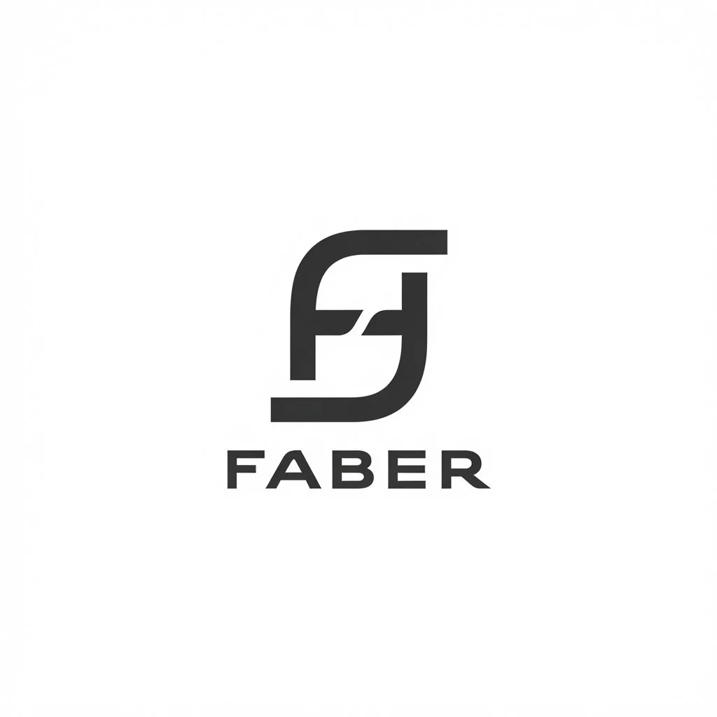 Faber logo, a stylized black and white logo with the word 'Faber' underneath.