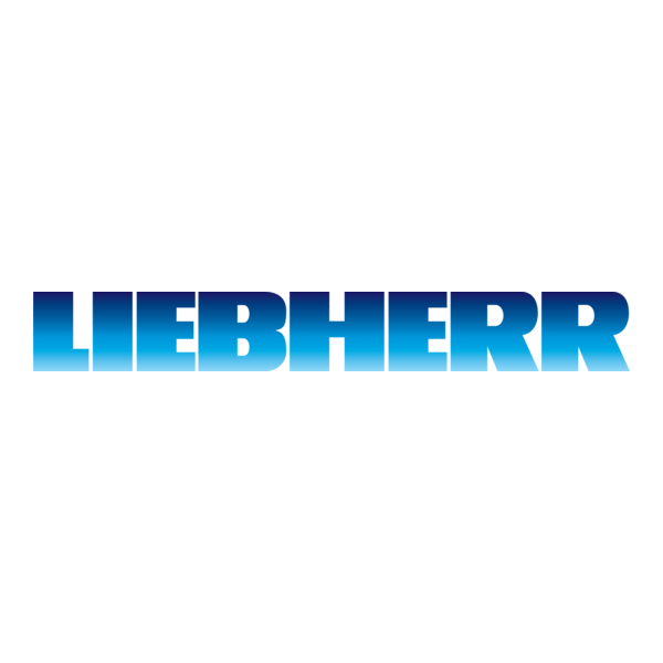 Liebherr logo in gradient blue font on a white background.