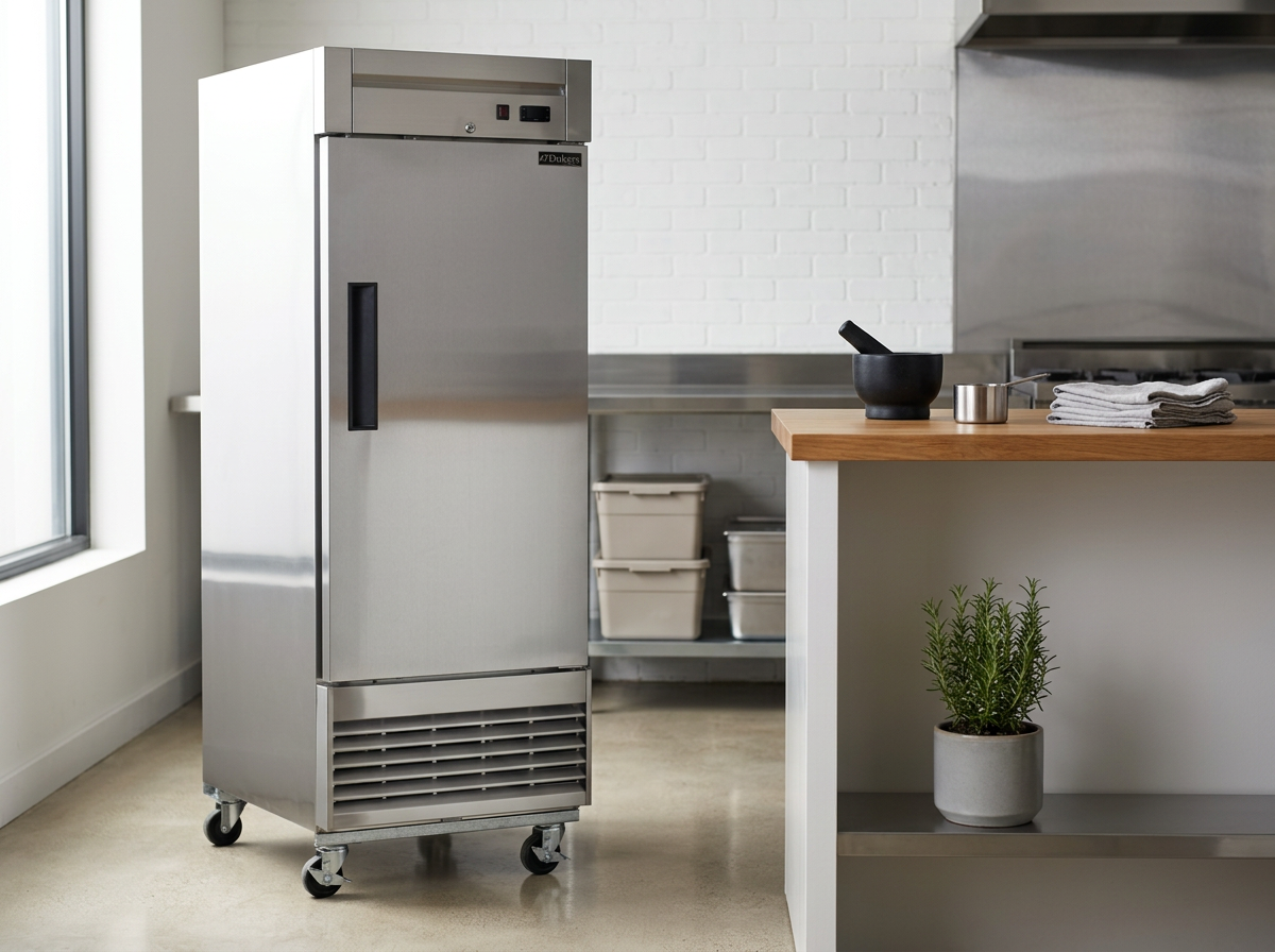 Dukers D28F 1-Door Reach-In Commercial Freezer | Corners Supply