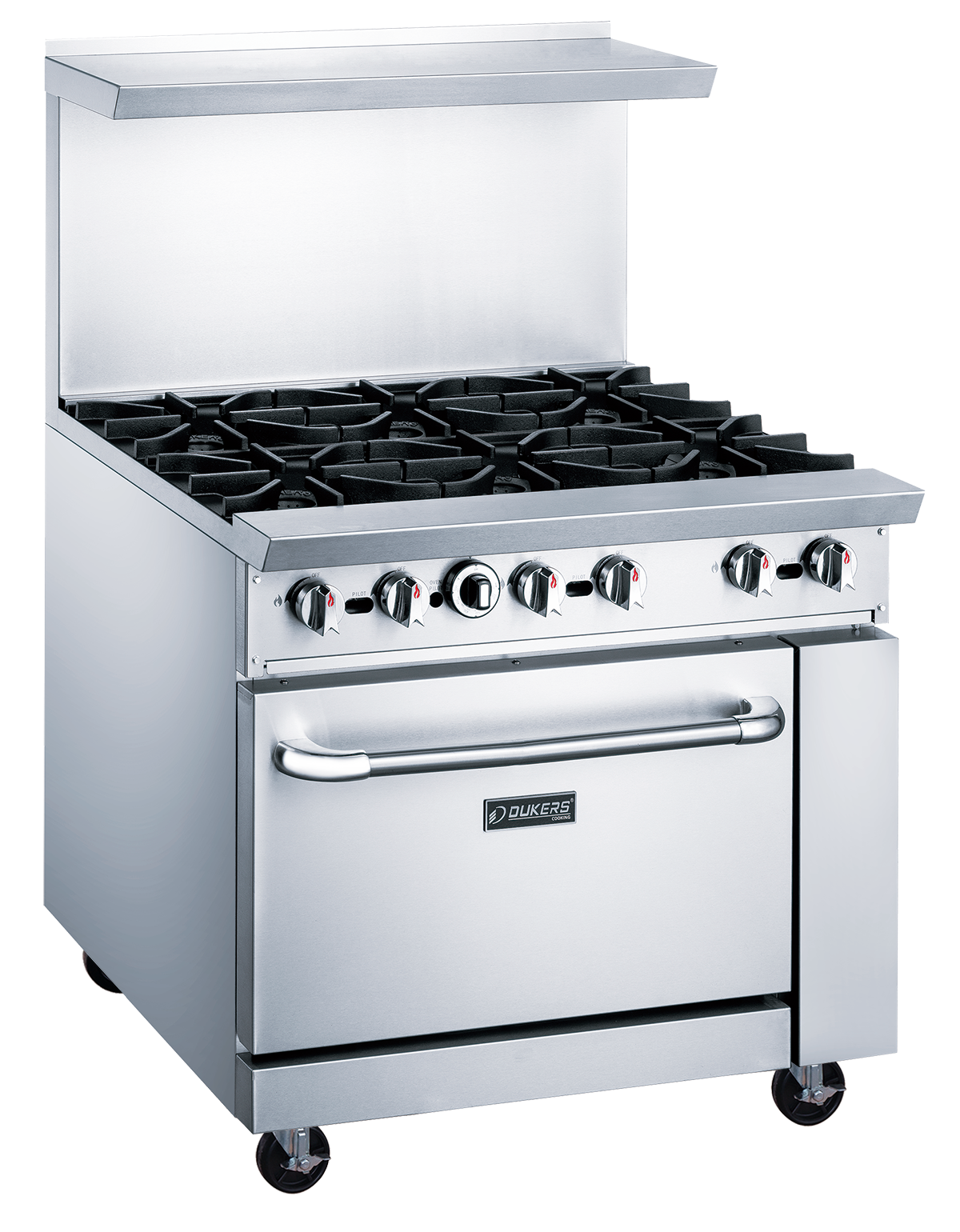 Dukers DCR36-6B – 36" Commercial Gas Range with 6 Open Burners | Corners Supply