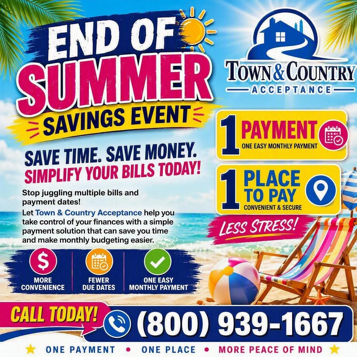 Call for fast, free information.  We&rsquo;d love to help you today!

1-800-939-1667 or visit www.townandcountryhelps.com

45+ years. A+ rating with the BBB.

#billconsolidation #creditcounseling #creditrepair #debtconsolidation #debtmanagement #debt