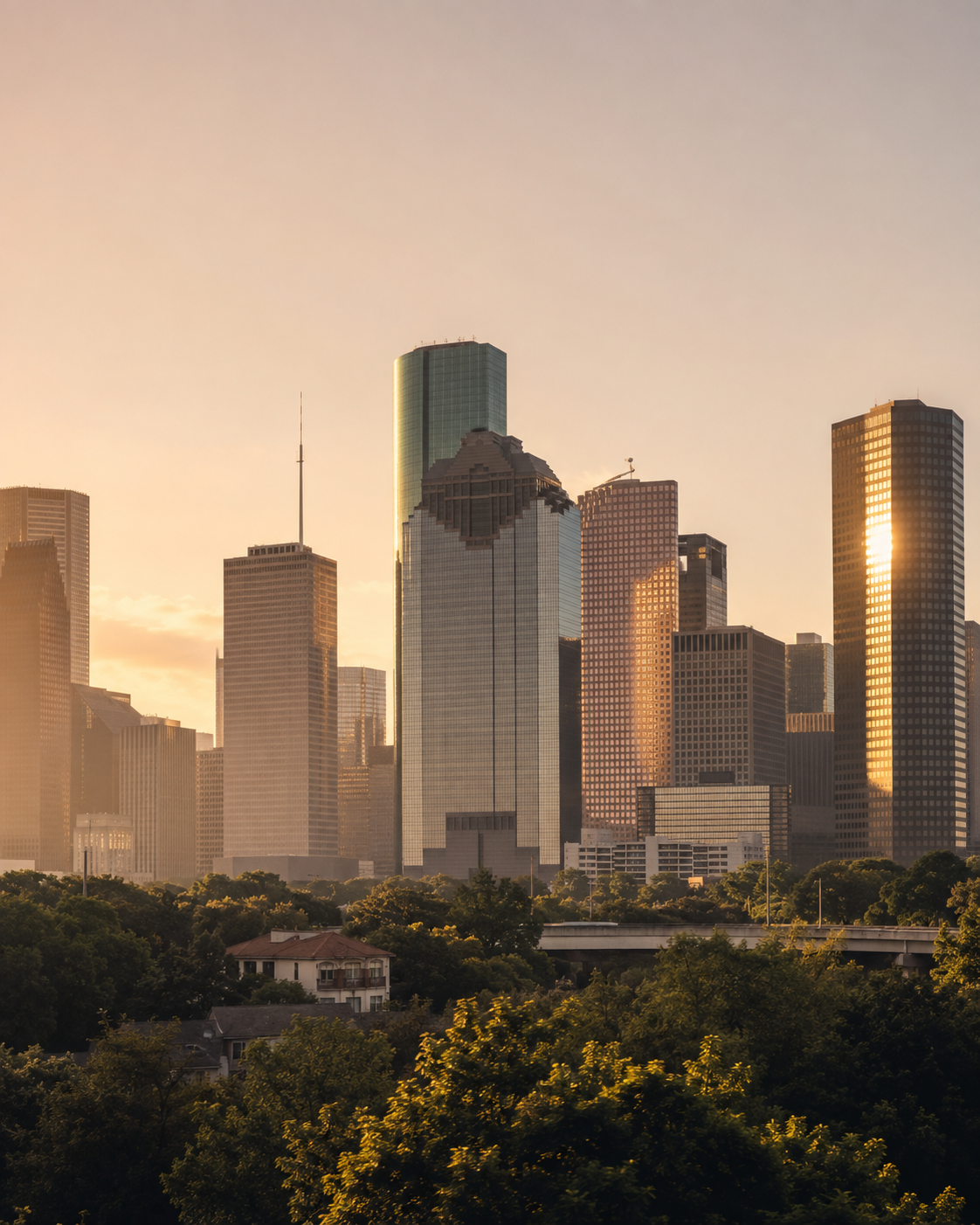 Houston skyline representing the launch of SKM and its work in energy and public affairs.