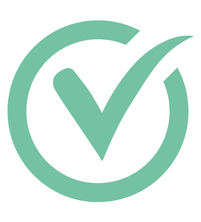A green checkmark within a circle, indicating approval or correctness.
