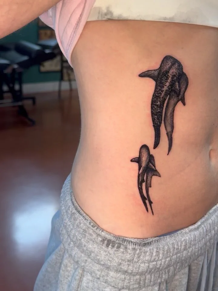 I absolutely love doing shark tattoos and animal tattoos in general!!!!! Please shoot me a message if you want to get something done!!! 
.
.
https://calendly.com/jazy_tatts/in-person-consultation-clone
.
.
#tattoos #tattooed #pdx #shark #whaleshark