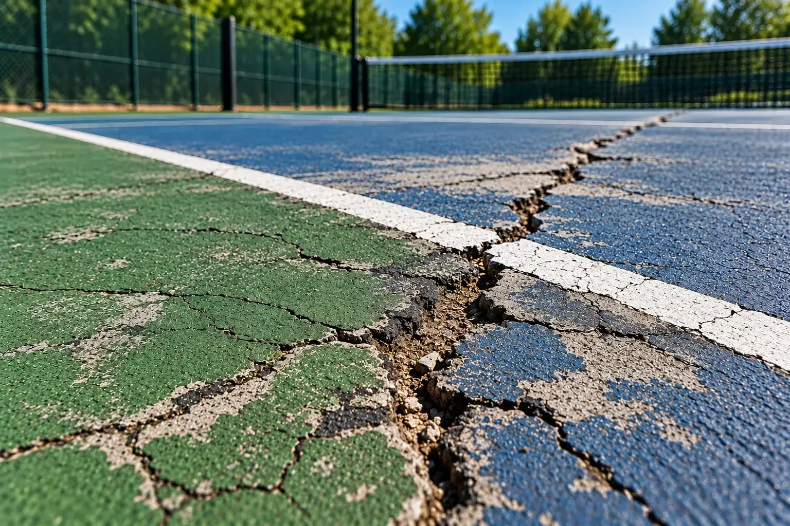 Cracks in Asphalt Courts