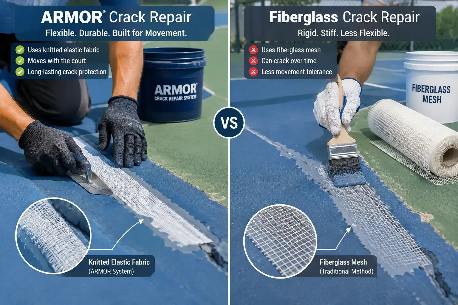 ARMOR vs Fiberglass Crack Repair