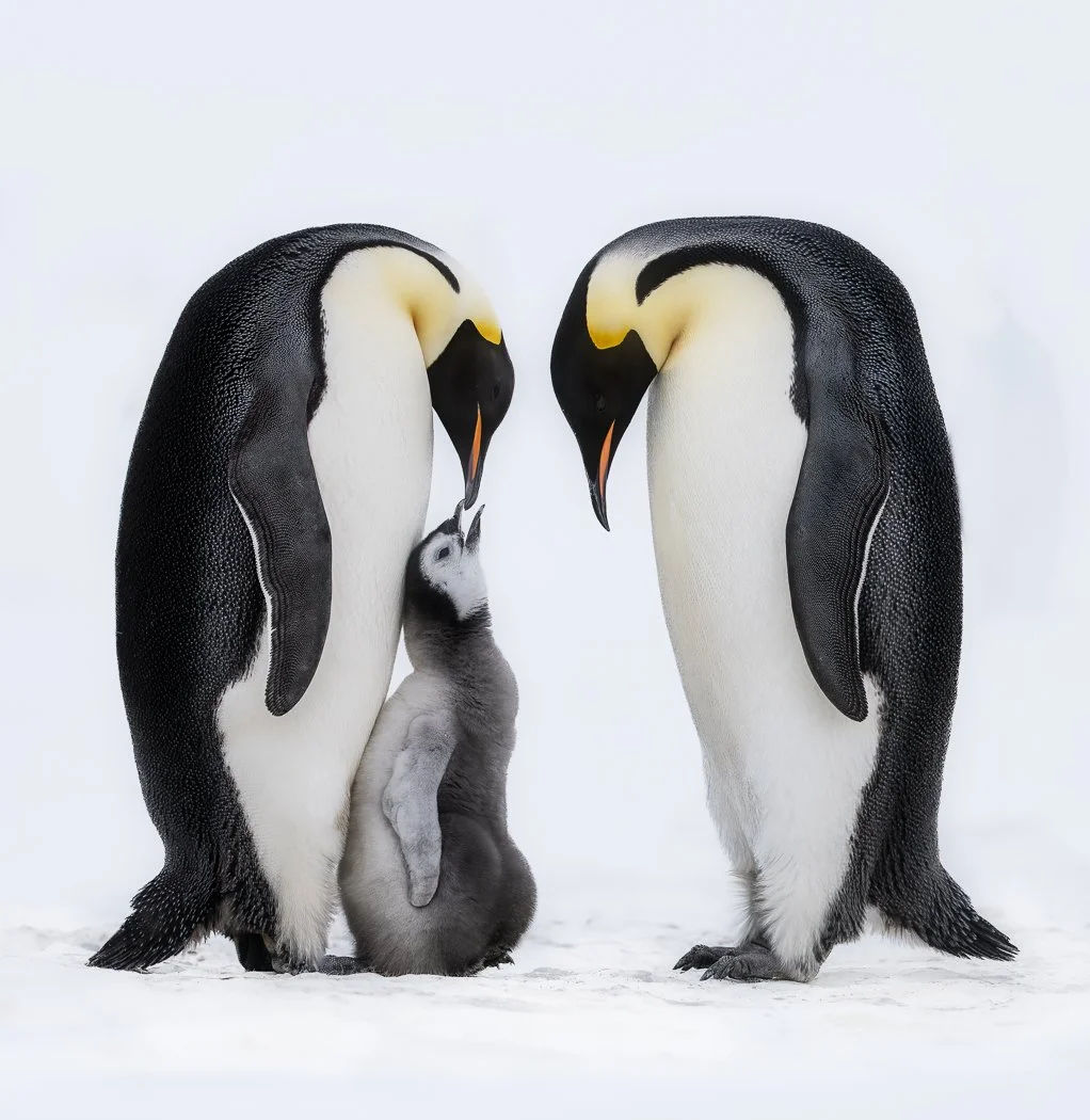 Emperor penguins in Antarctica, 2024