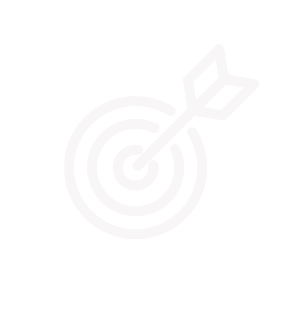 A white arrow hitting the center of a target on a black background.