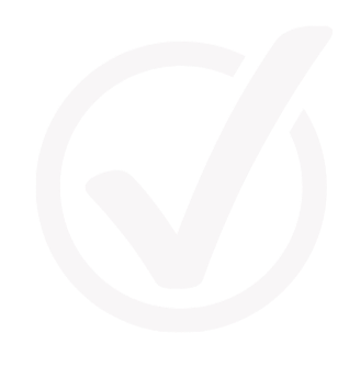 White checkmark inside a circle on a black background.