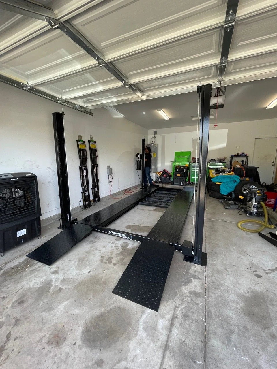 champion 4 post  automotive lift install