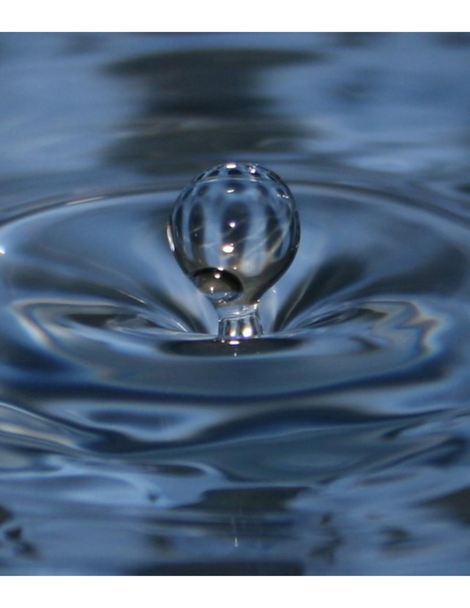 Close-up of a water droplet creating ripples on the surface of a body of water.