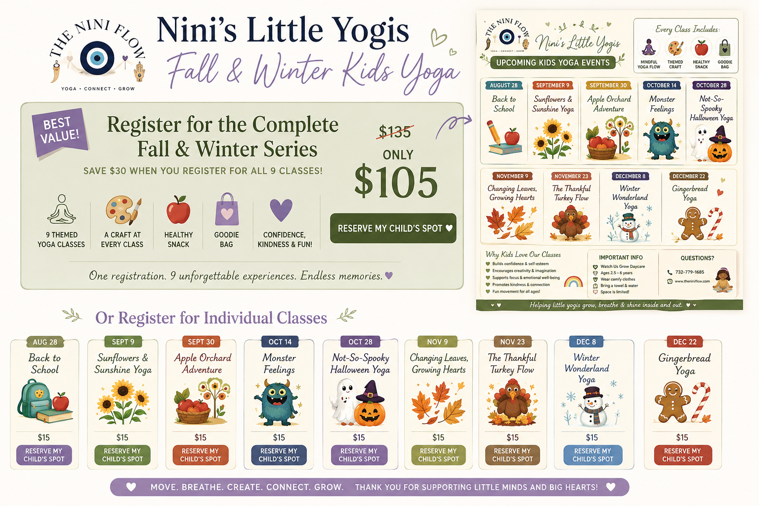 🌈 Nini's Little Yogis | Fall & Winter Series