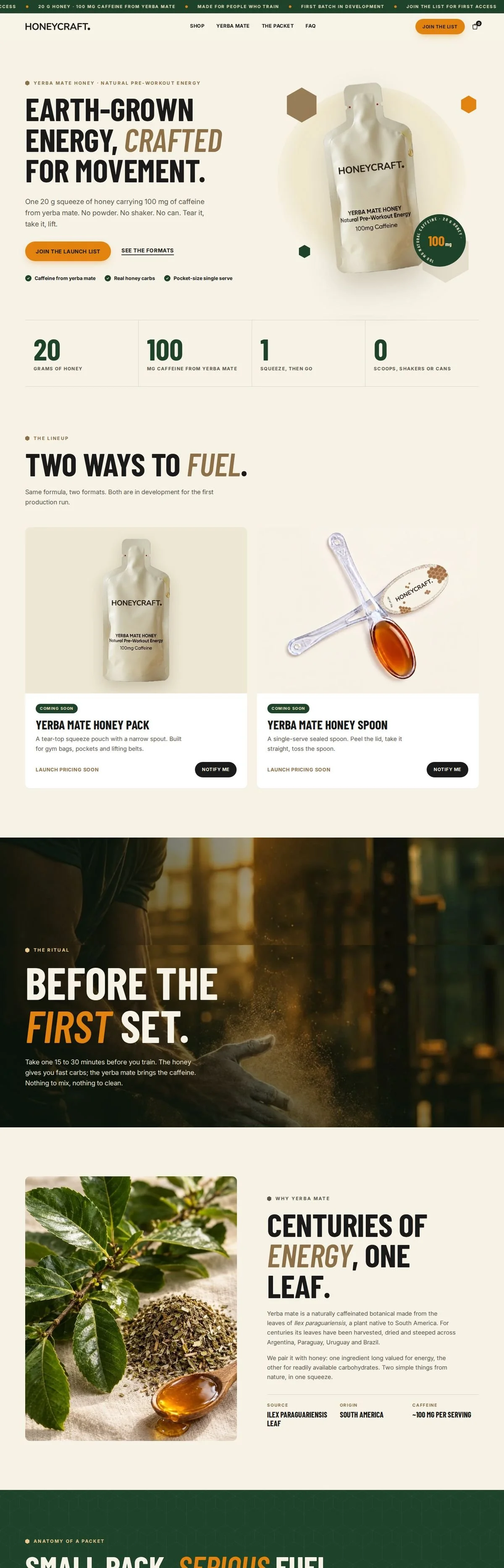 Honeycraft.com homepage