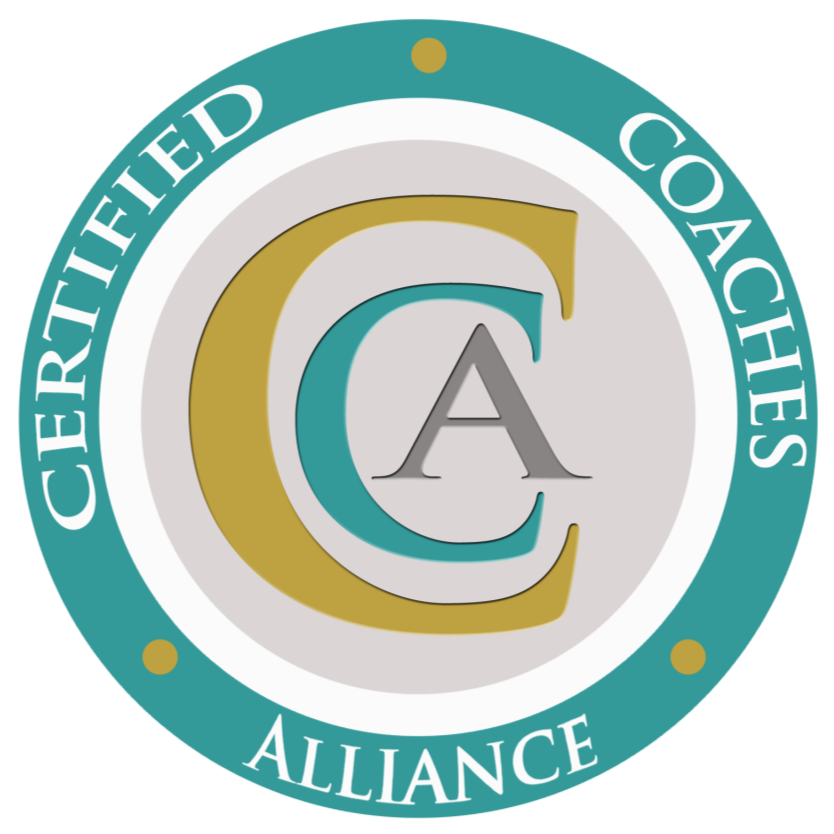 Logo of the Certified Coaches Alliance, featuring a circular badge with teal, gold, and grey elements, and the text 'CERTIFIED COACHES ALLIANCE' around the circle.
