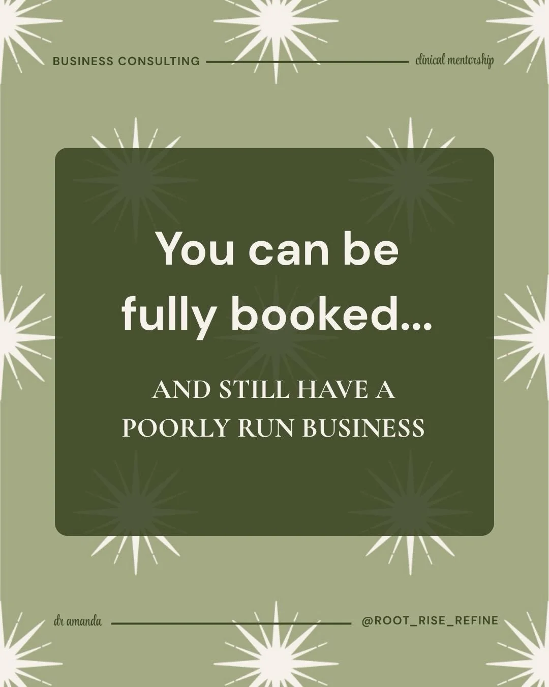 A full calendar feels like proof you&rsquo;re doing everything right. But being fully booked and being profitable + sustainable aren&rsquo;t the same thing.

Your numbers show you what your schedule can&rsquo;t: whether this is sustainable, and wheth