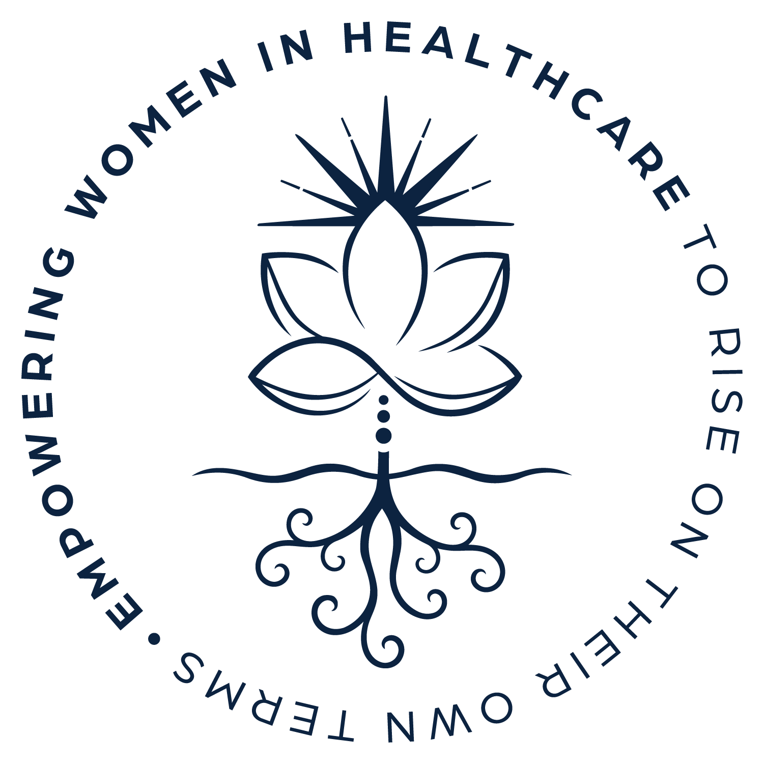 Root & Rise Consulting logo encircled by the text 'Empowering Women in Healthcare to Rise on Their Own Terms'.
