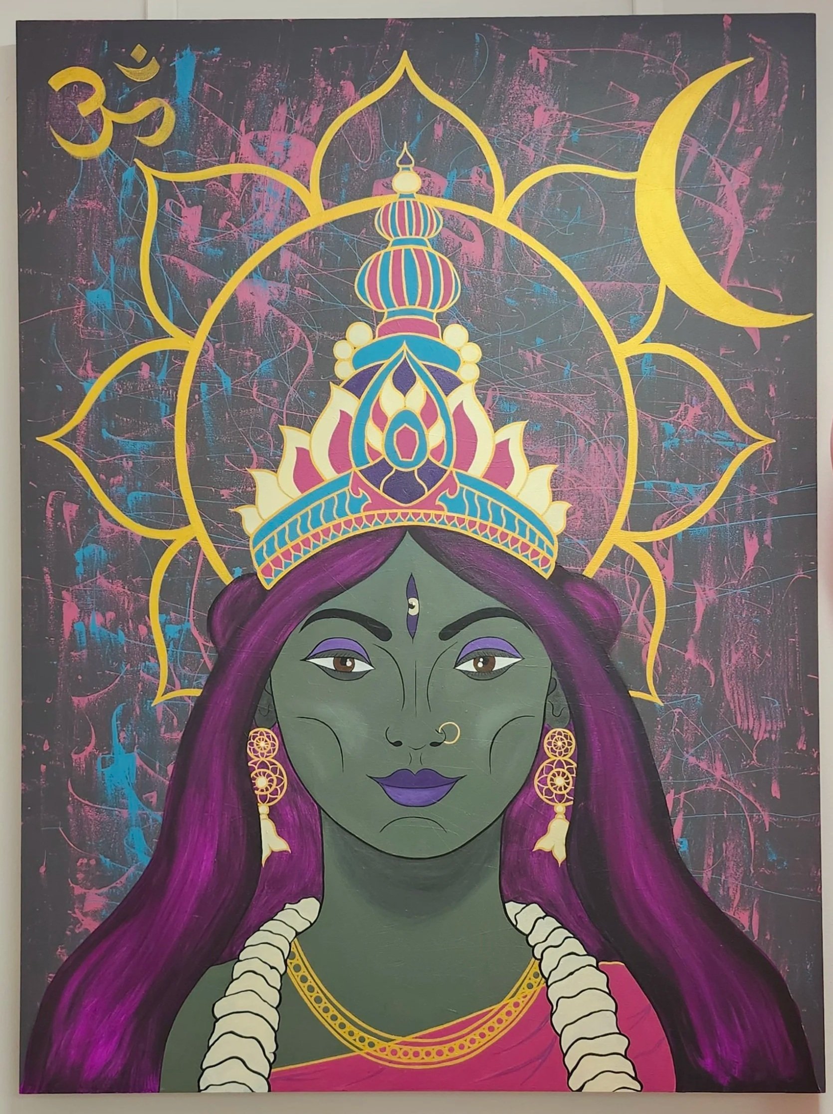 Shyamala Matangi is the Goddess of Speech, Dance, Learning and creativity. Matangi reveals to devotees the non-dual awareness of Truth. Matangi Painting St Petersburg Florida 