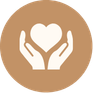 Icon of two hands gently holding a heart