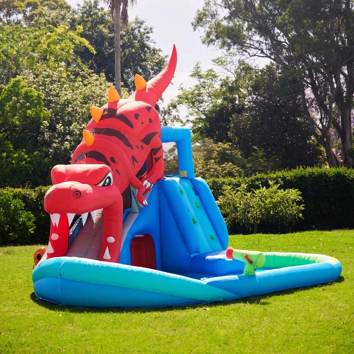 Inflatable Dinosaur Cave Water Slide Splash Pool Backyard Fun