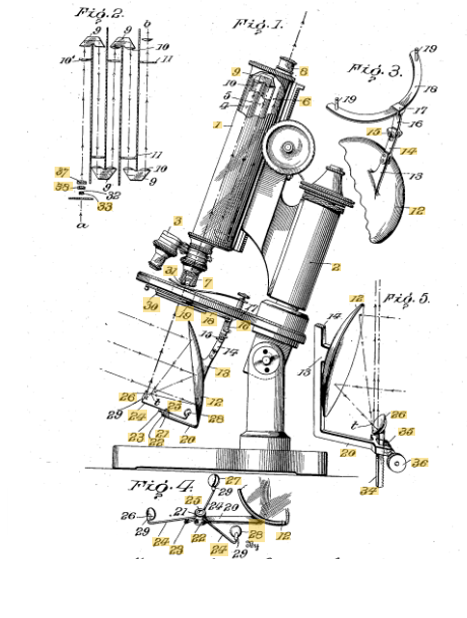 A detailed technical patent drawing of a mechanical device with numbered parts and annotations, illustrating components including wheels, levers, and structural elements.
