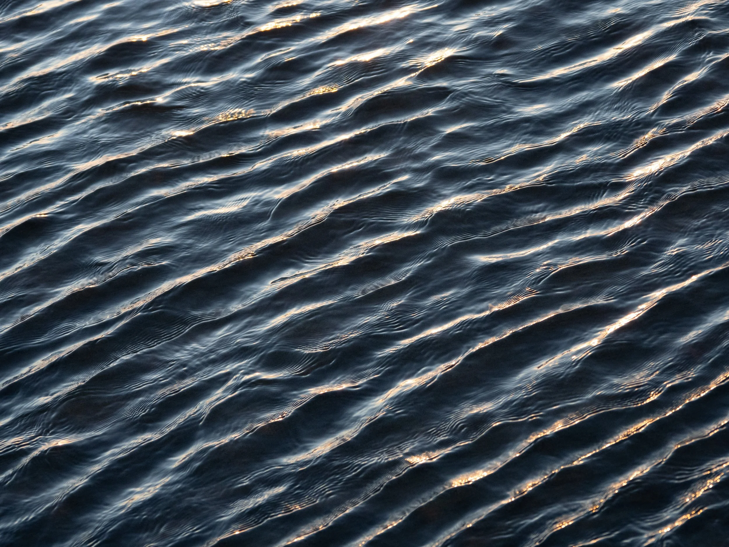 Dark ocean ripples