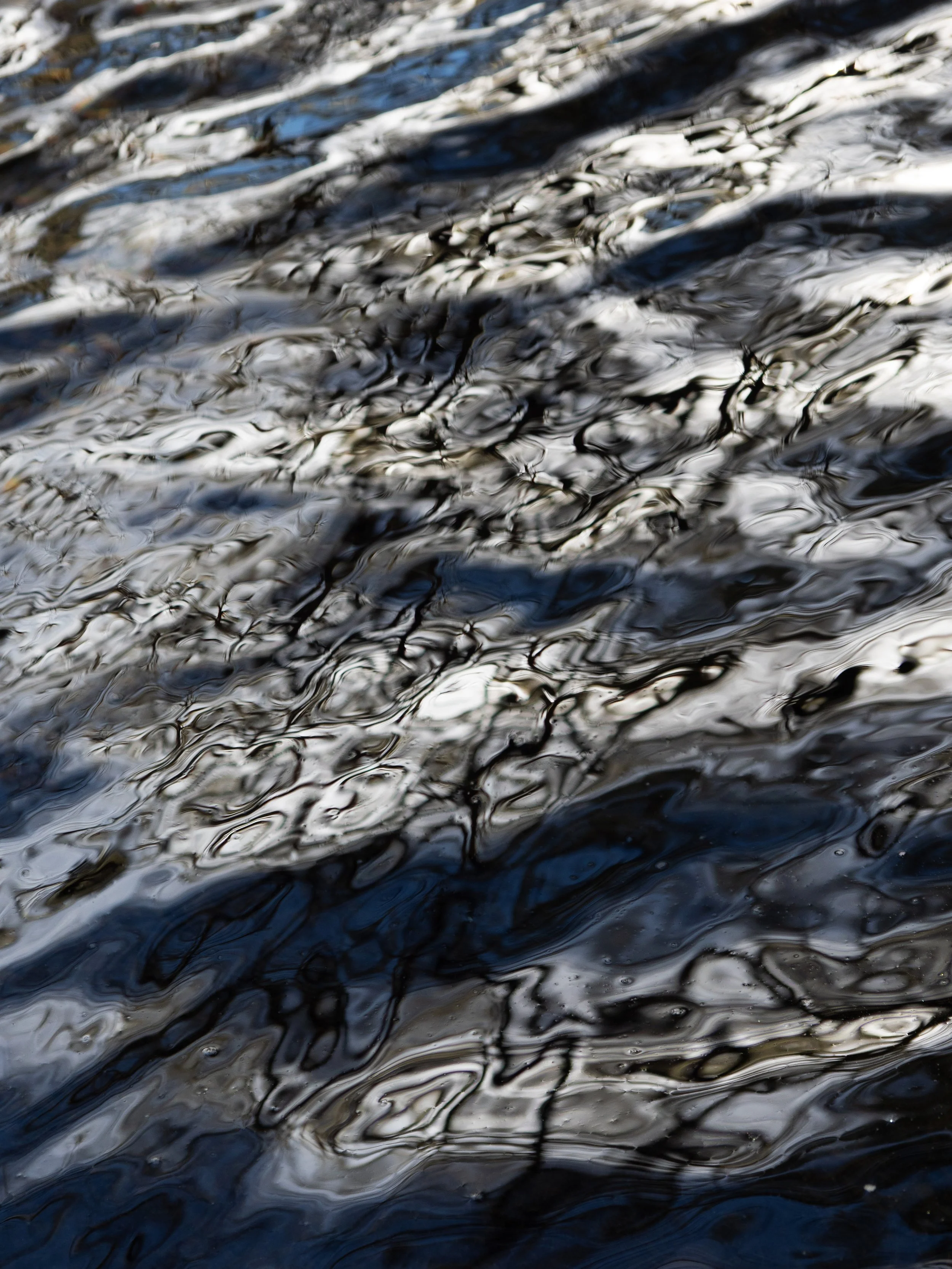 Water reflections on waves