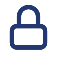 Icon of a padlock in blue.