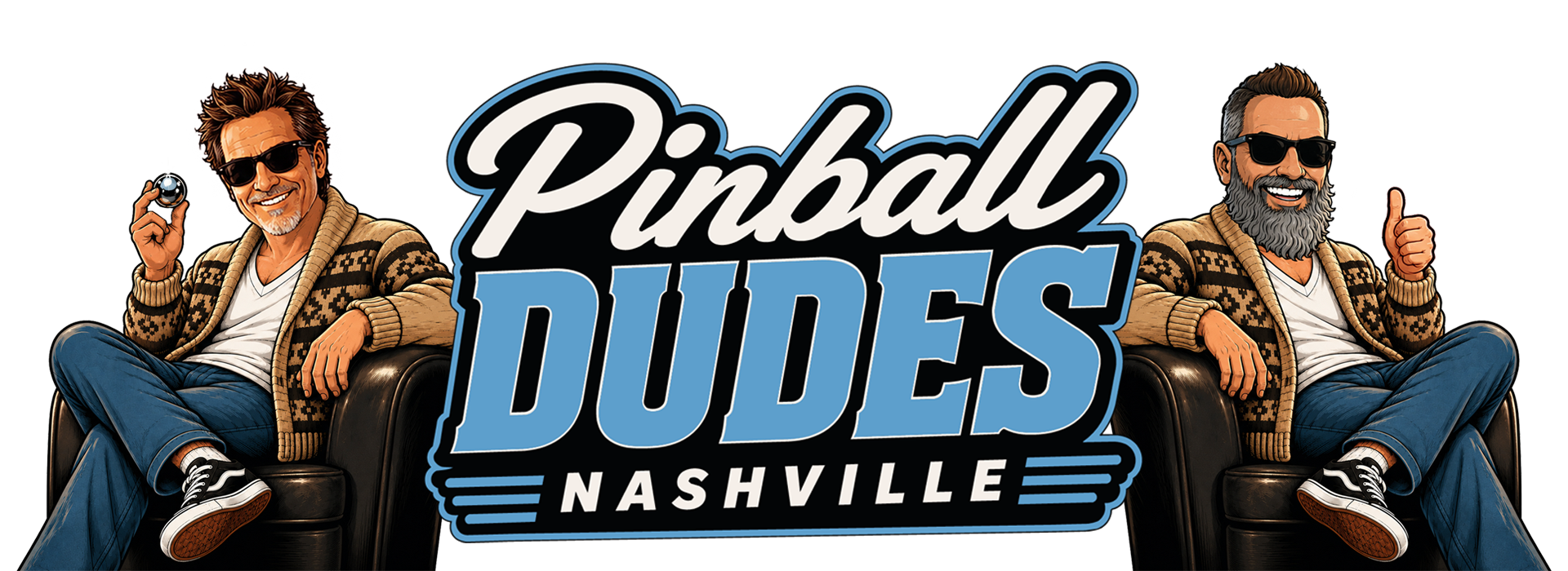 Pinball Dudes Logo and illustration