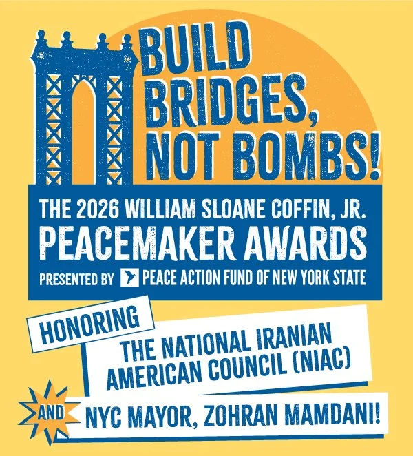Save the Date: The 2026 William Sloane Coffin, Jr. Peacemaker Awards!