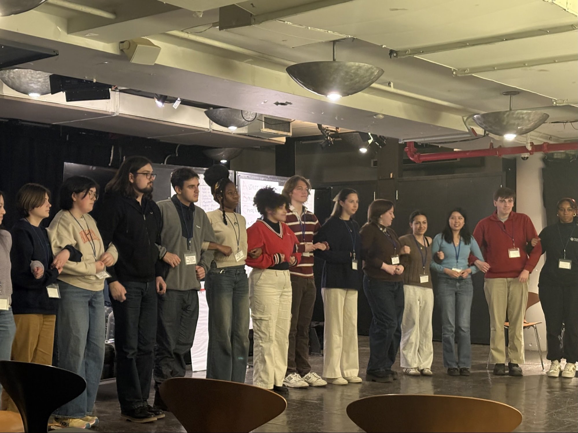 PAFNYS Student Organizers participate in a nonviolent direct action training.