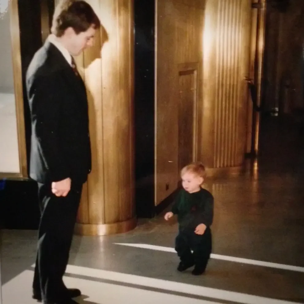 With son Drew, at Capitol