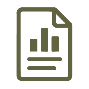 Icon of a document with a bar chart and lines of text.