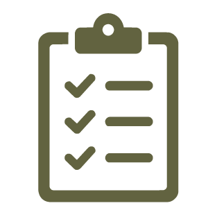 Icon of a clipboard with checkmarks on a checklist