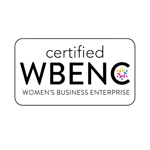 Certified WBENC Women's Business Enterprise logo in black with colorful circular design
