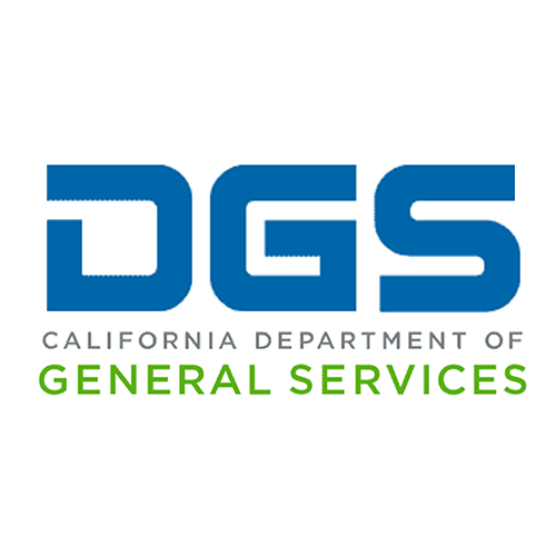 Logo of the California Department of General Services with large blue letters DGS and green text below reading 'California Department of General Services'.