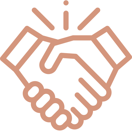 Icon of two hands shaking, representing agreement or partnership.