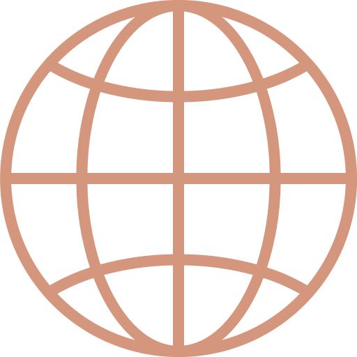 Illustration of a stylized globe or world map with a grid pattern