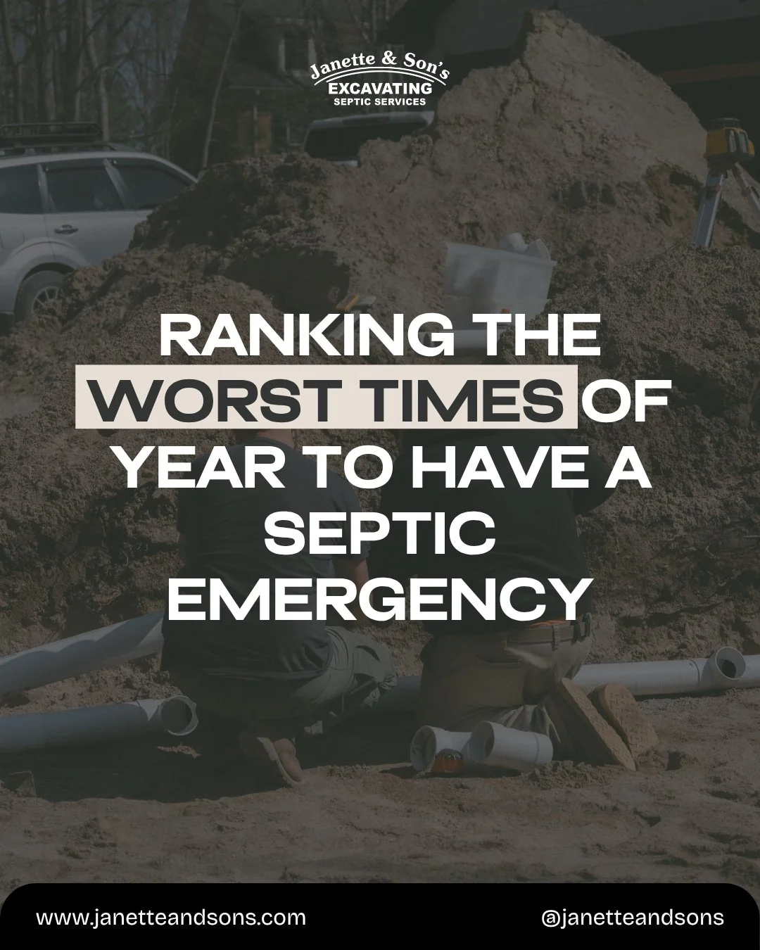We ranked the worst times of year for a septic emergency, and #1 might change how you think about fall maintenance. 🦃

Spoiler: it's the holidays. More people, more cooking, more laundry, all at once, right when your system has the least room for er