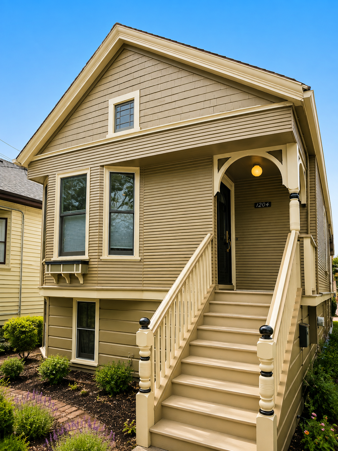 Sunlit Beige House with Front Stairs.png