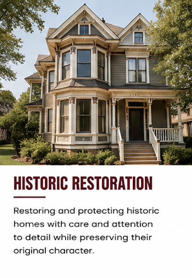 A historic Victorian house with detailed woodwork, multiple bay windows, and a front porch, surrounded by greenery.
