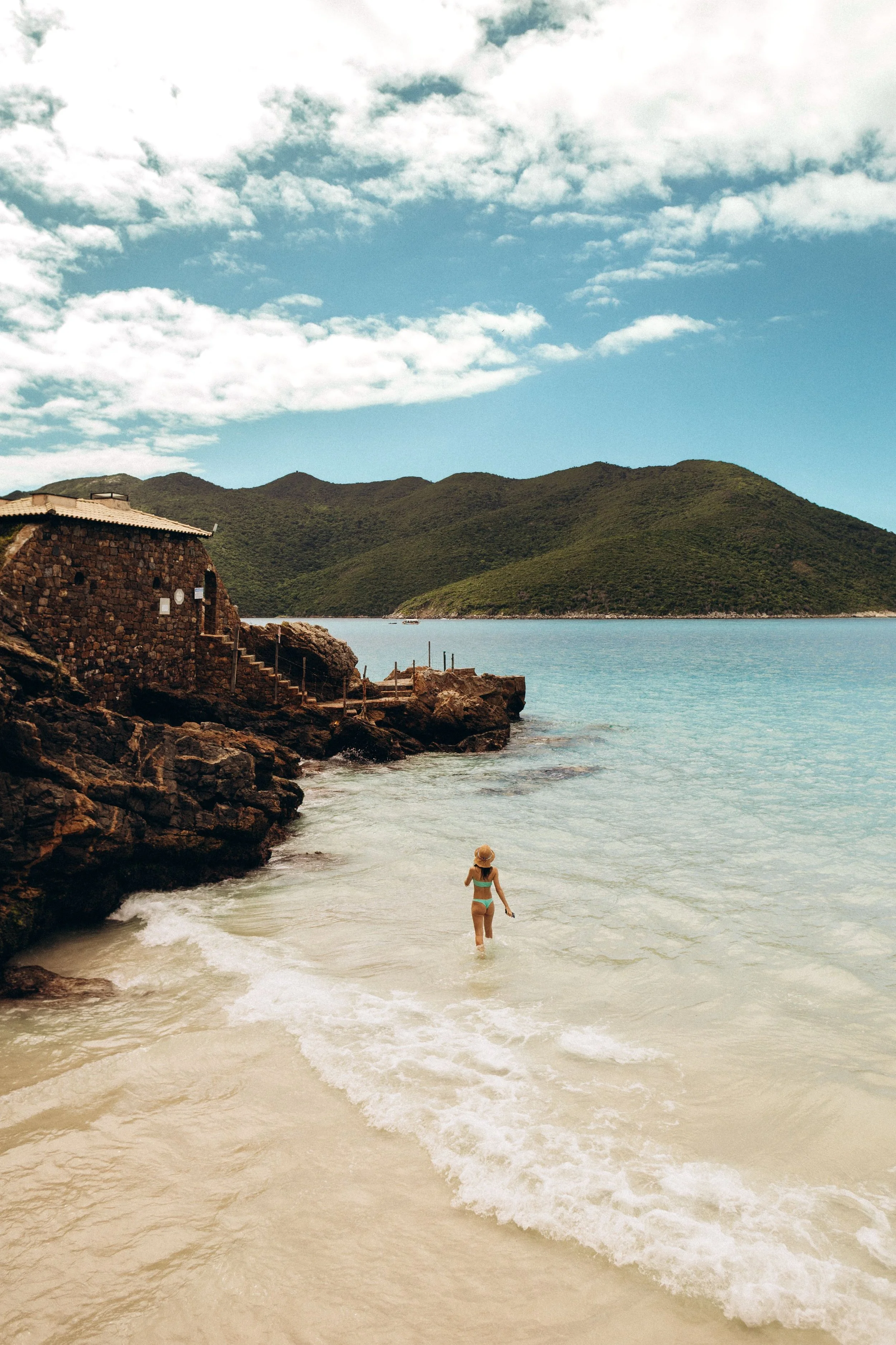 Beach and coastal hills in the U.S. Virgin Islands