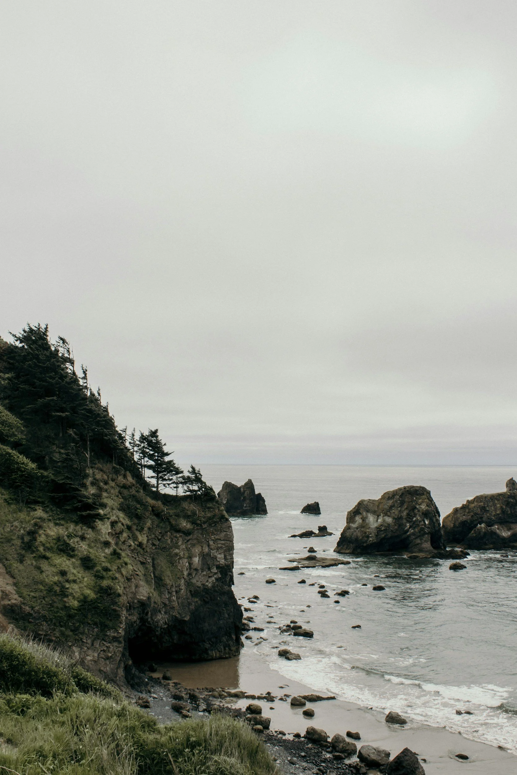 Rocky coastline and ocean view in Carlsbad, California.